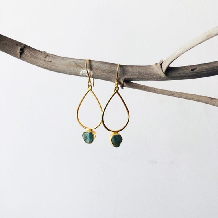 Raw Stone Dangle Earrings