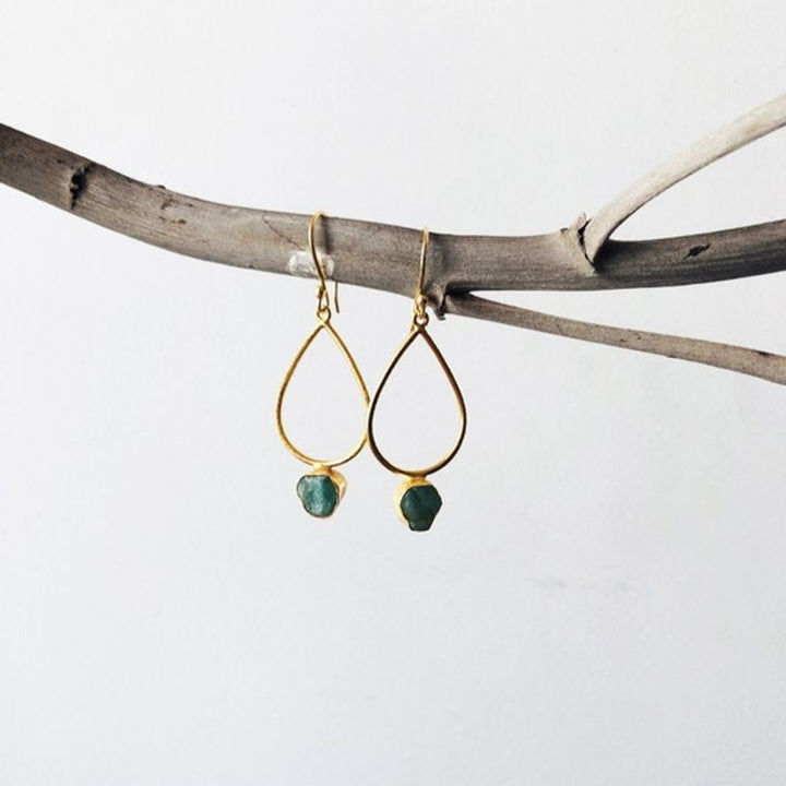 Raw Stone Dangle Earrings