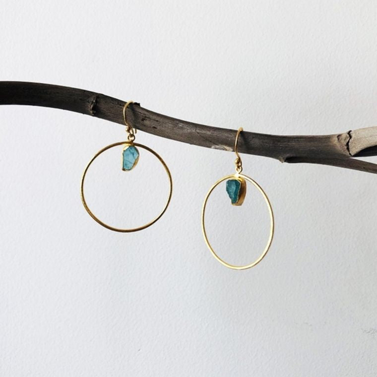 Raw Stone Dangle Earrings