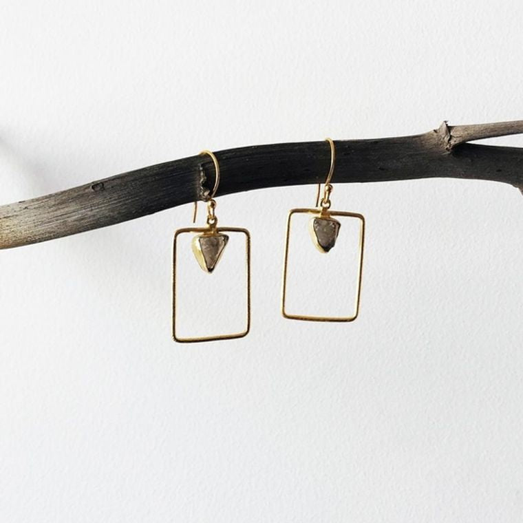 Raw Stone Dangle Earrings