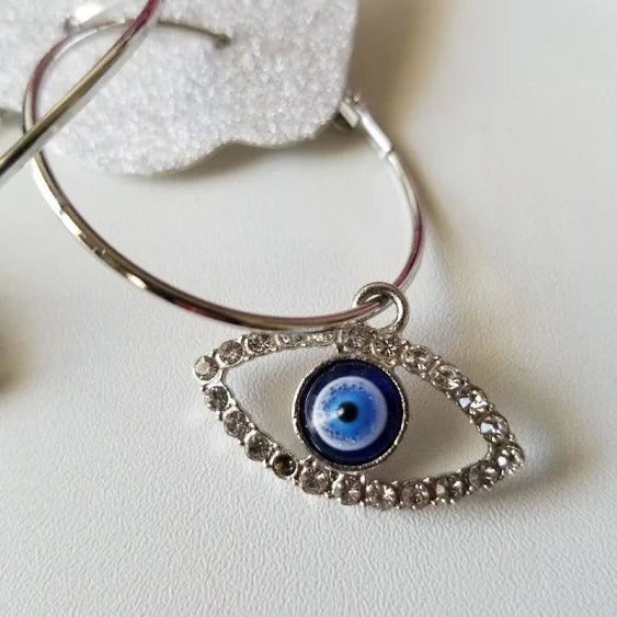 Evil Eye Dangle Hoops